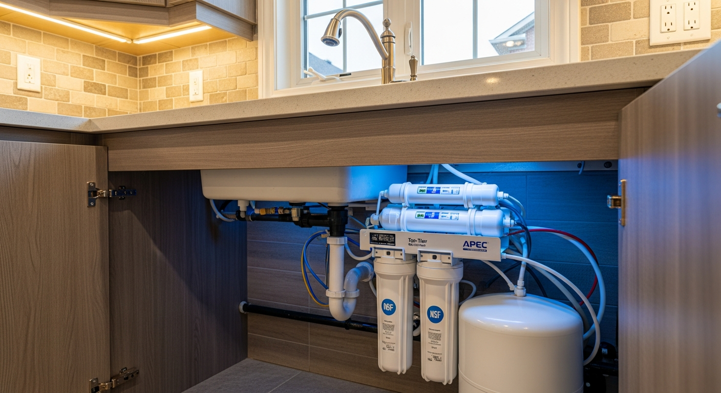 On-site reverse osmosis drinking water install detail at a Ajax property
