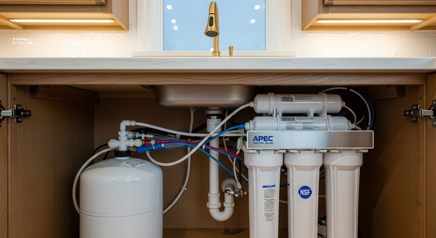 Detail view of a reverse osmosis drinking water job finished in Aurora — expert craftsmanship