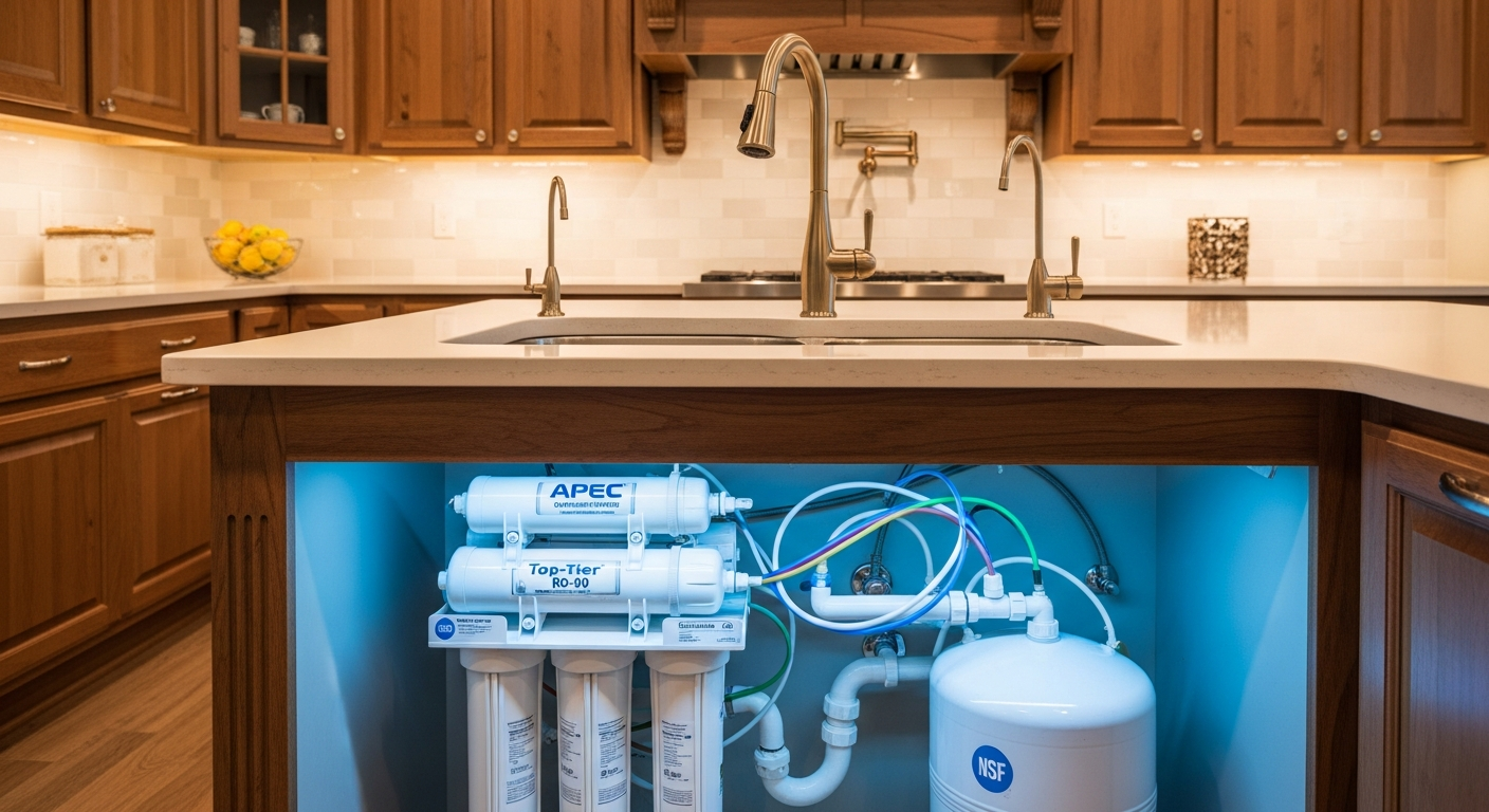 Detail view of a reverse osmosis drinking water job finished in East Gwillimbury — expert craftsmanship