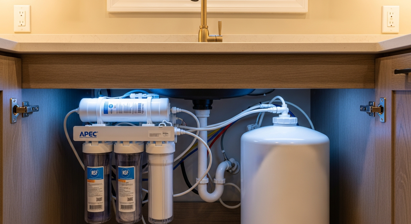 Completed reverse osmosis drinking water work showcasing finishing details in Georgina