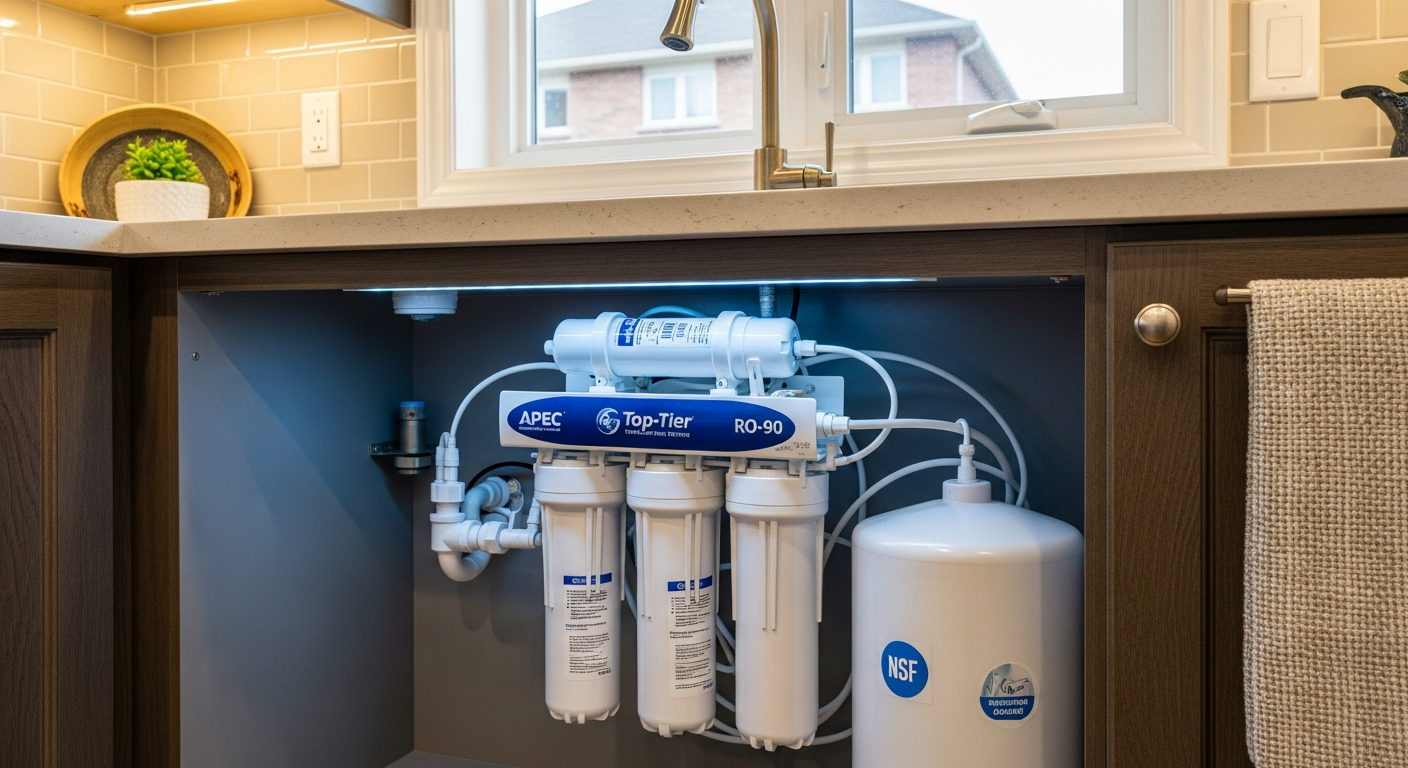 Detail view of a reverse osmosis drinking water job finished in Newmarket — expert craftsmanship