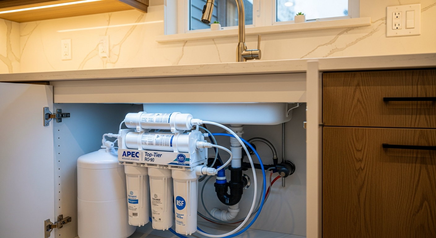 Completed reverse osmosis drinking water work showcasing finishing details in North York