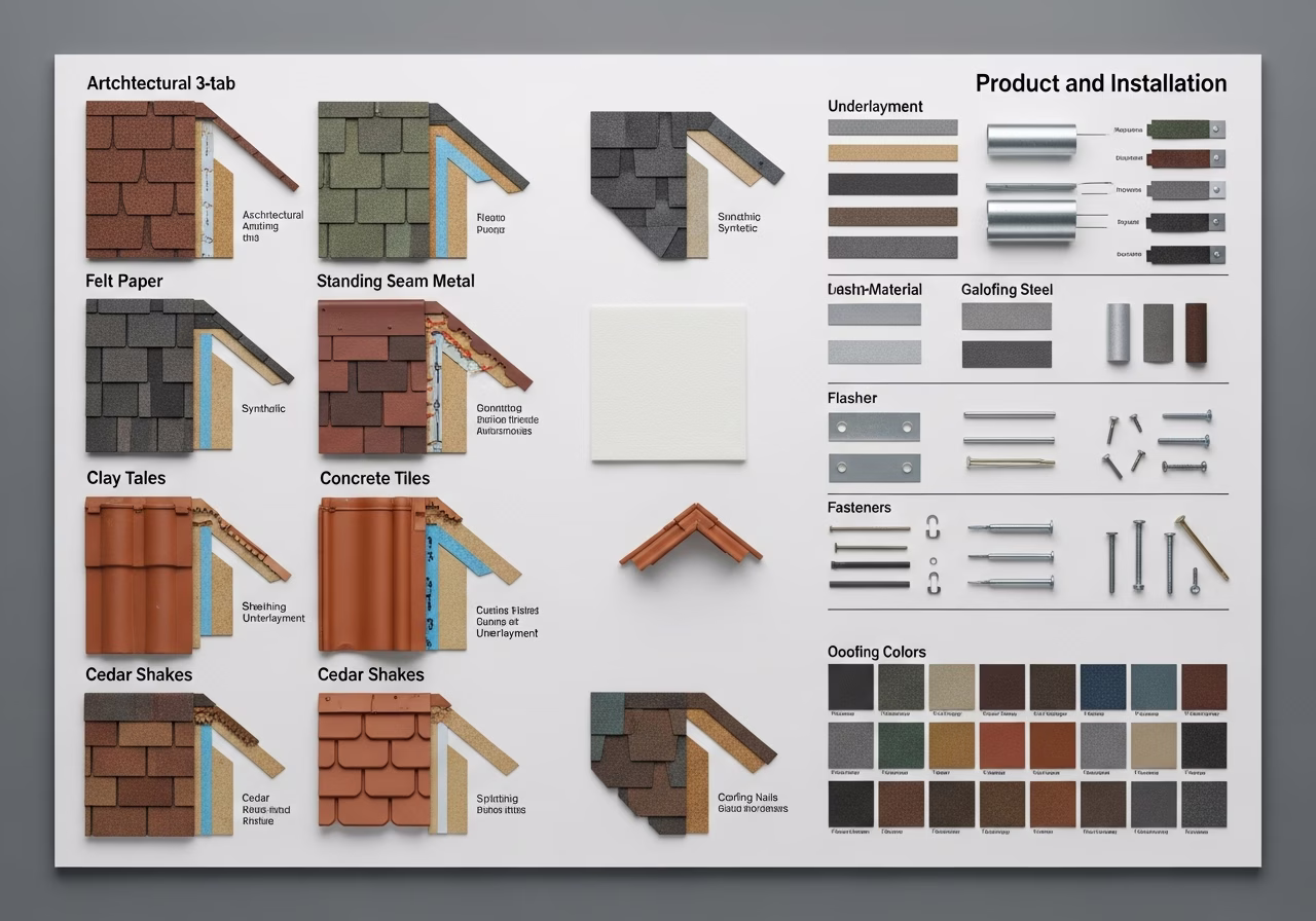 Brand and material comparison for roofing installation in Markham