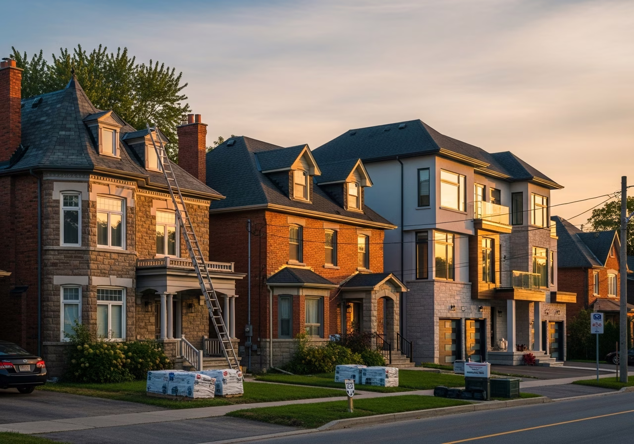 Local home context for roofing installation in Markham