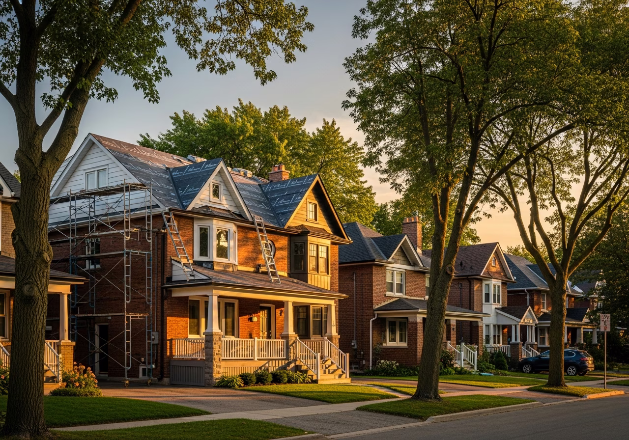 Local home context for roofing installation in Mississauga