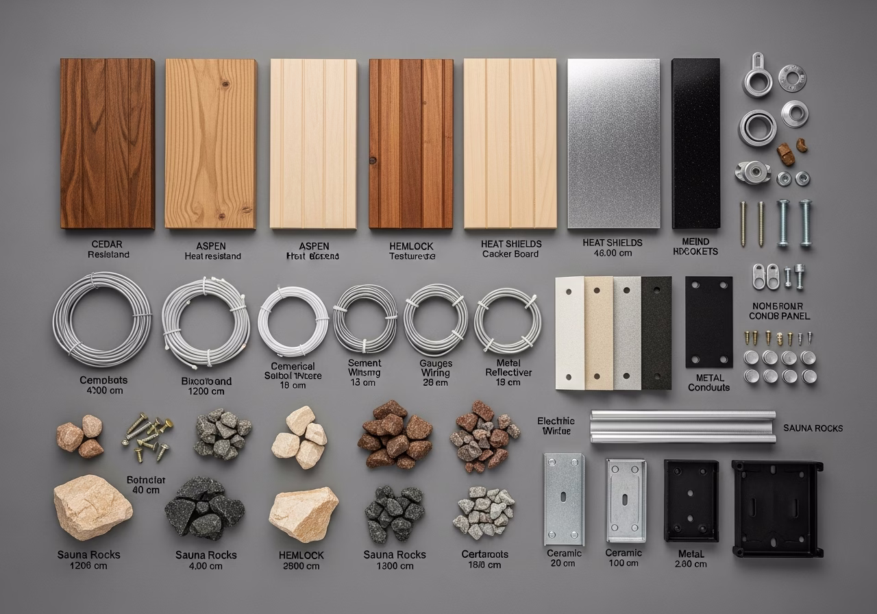 Brand and material comparison for sauna heater installation