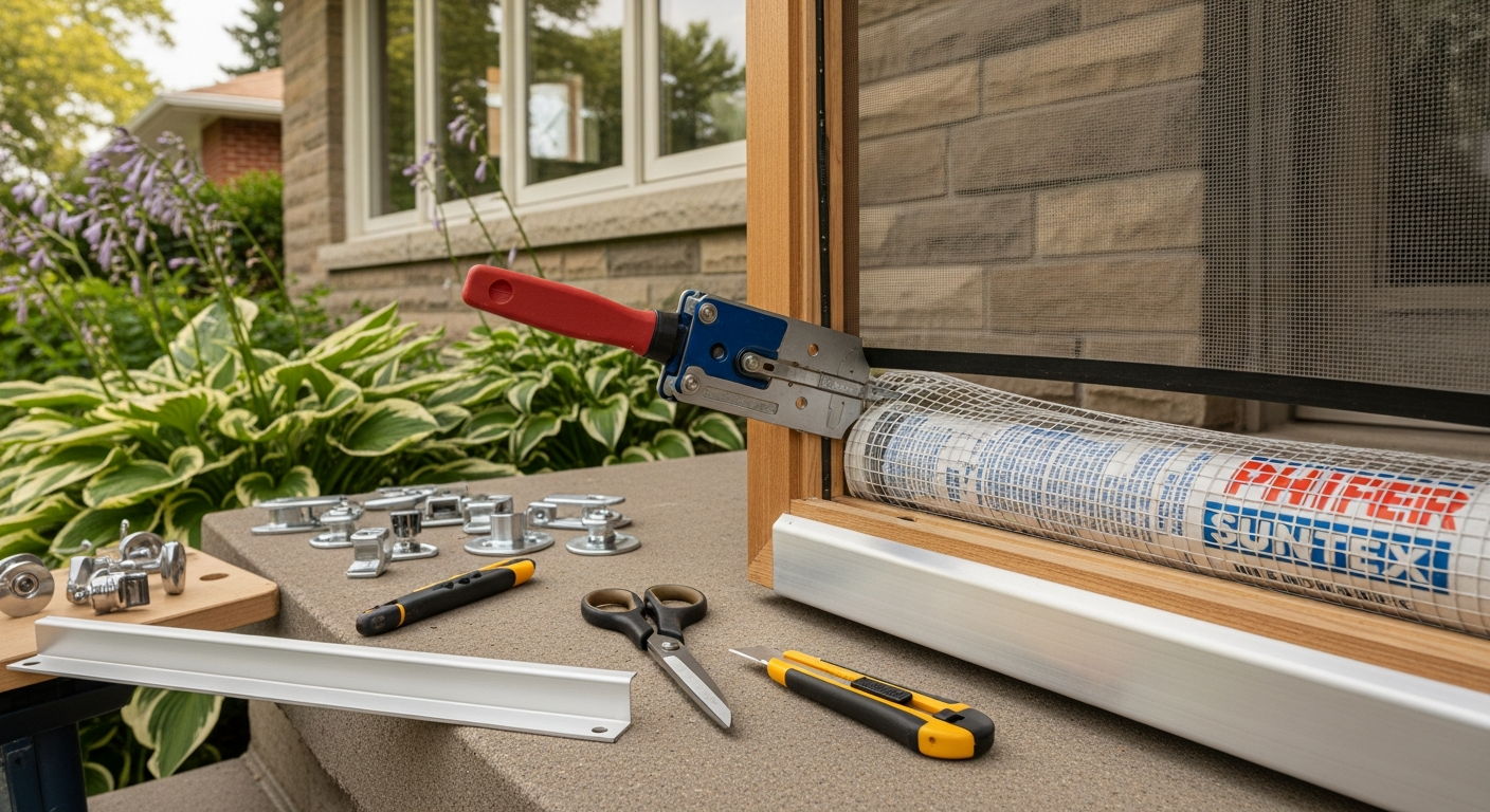 Recent Burlington-area screen door repair & replacement project — professional finish detail