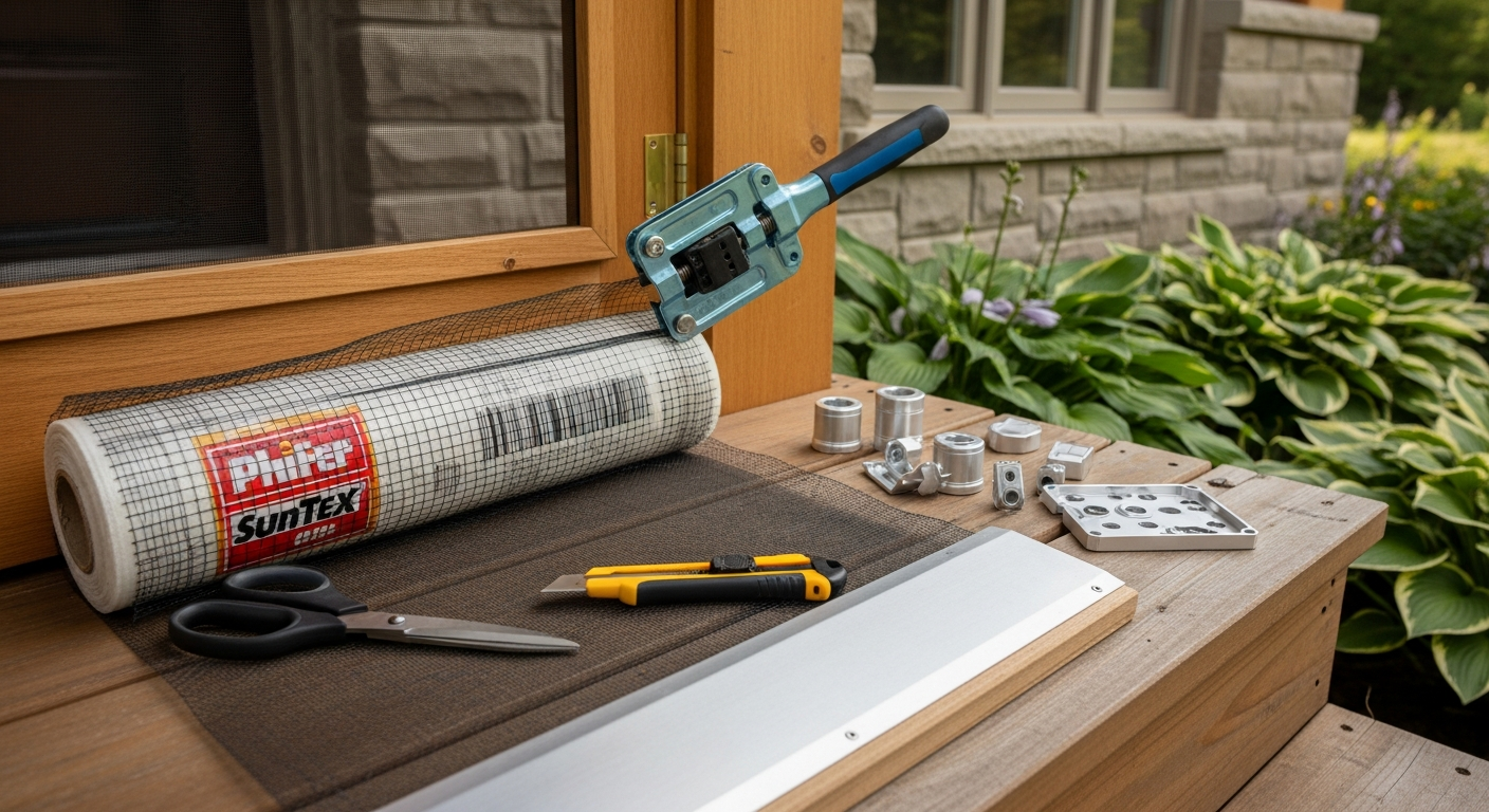 Recently completed screen door repair & replacement renovation in a Caledon home