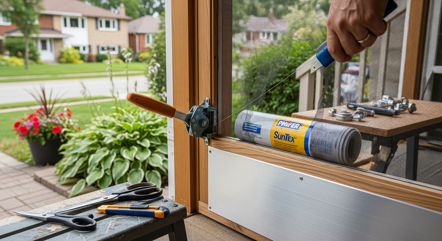 Screen Door Repair & Replacement portfolio close-up from a Mississauga renovation by RenoHouse