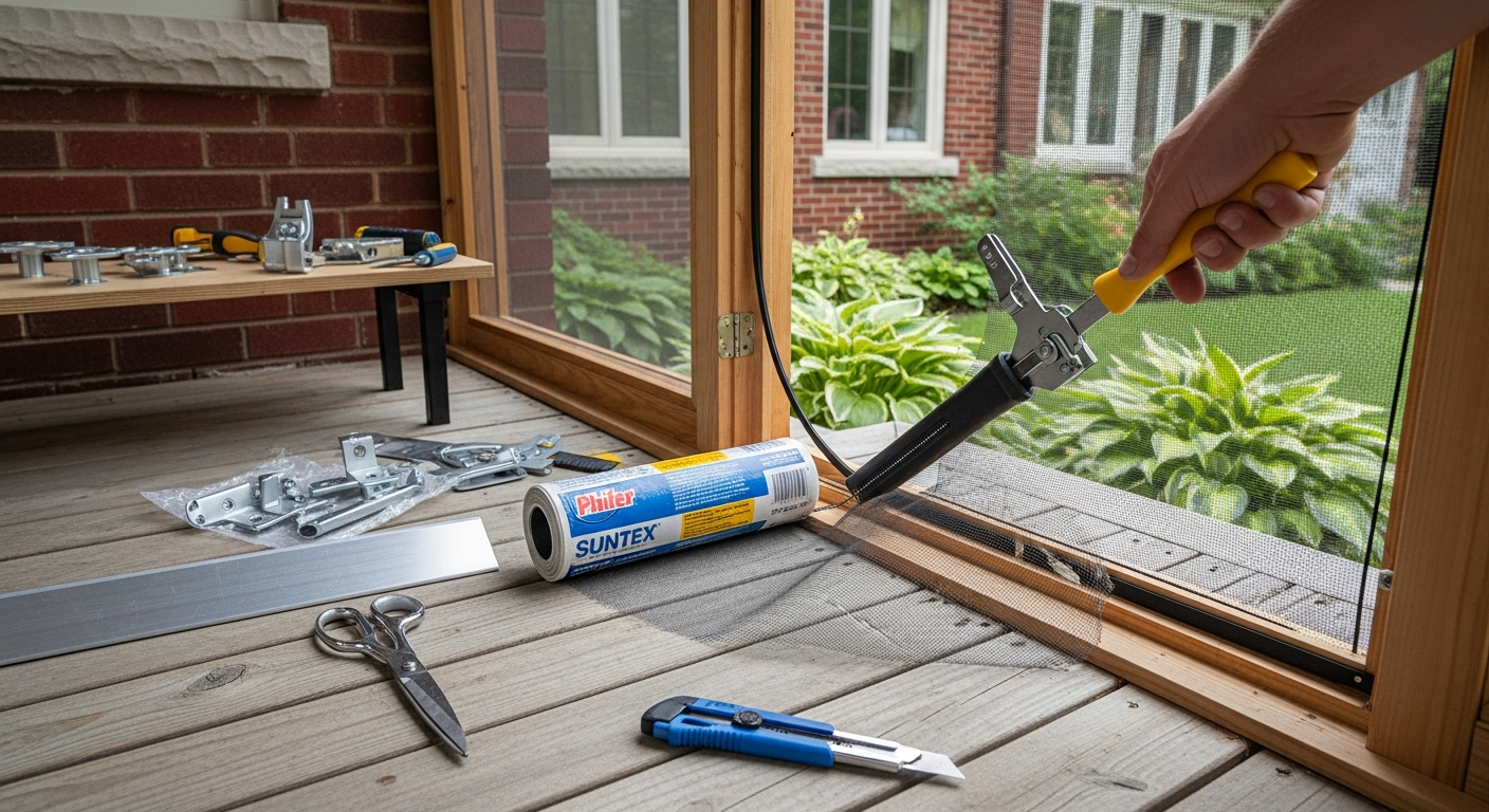 Recent North York-area screen door repair & replacement project — professional finish detail