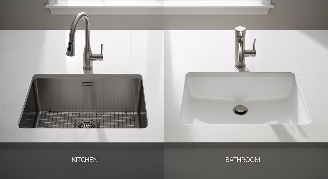 Comparison of Blanco, Kohler, and Kindred kitchen sinks across single and double bowl layouts
