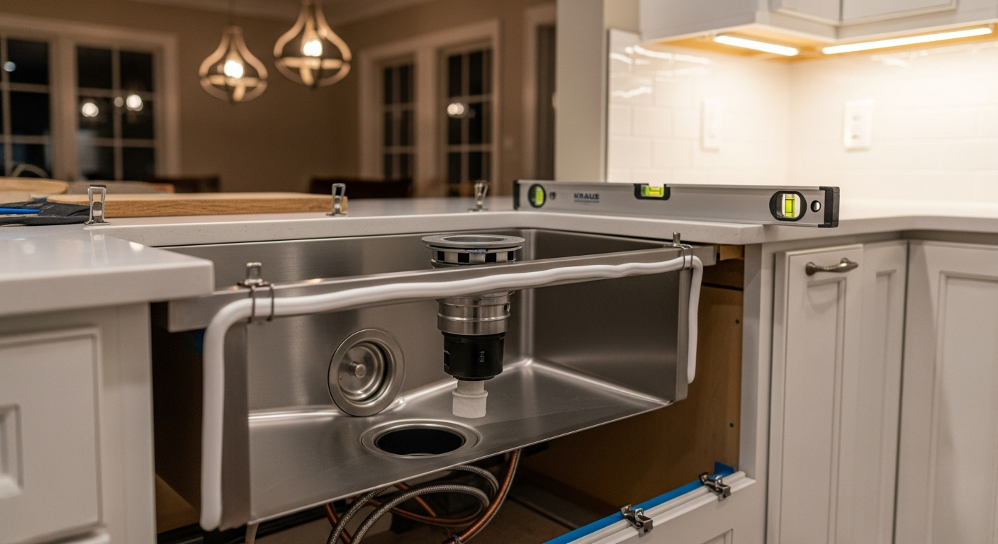 Aurora kitchen & bathroom sink installation portfolio sample — finished by licensed RenoHouse crew