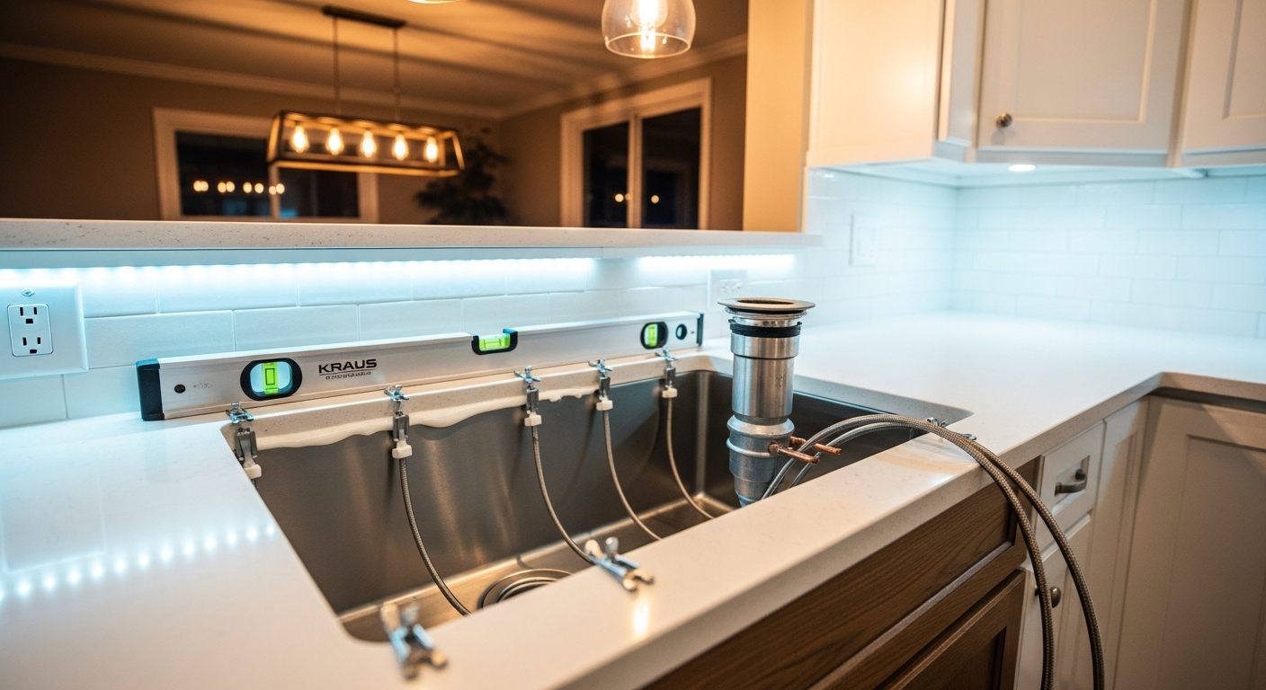 On-site kitchen & bathroom sink installation install detail at a Clarington property