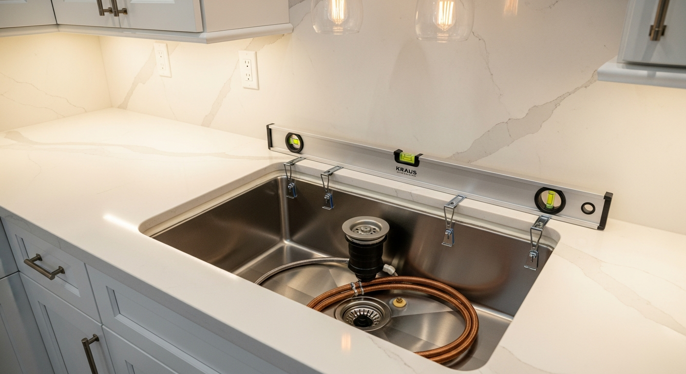 Recent Pickering-area kitchen & bathroom sink installation project — professional finish detail
