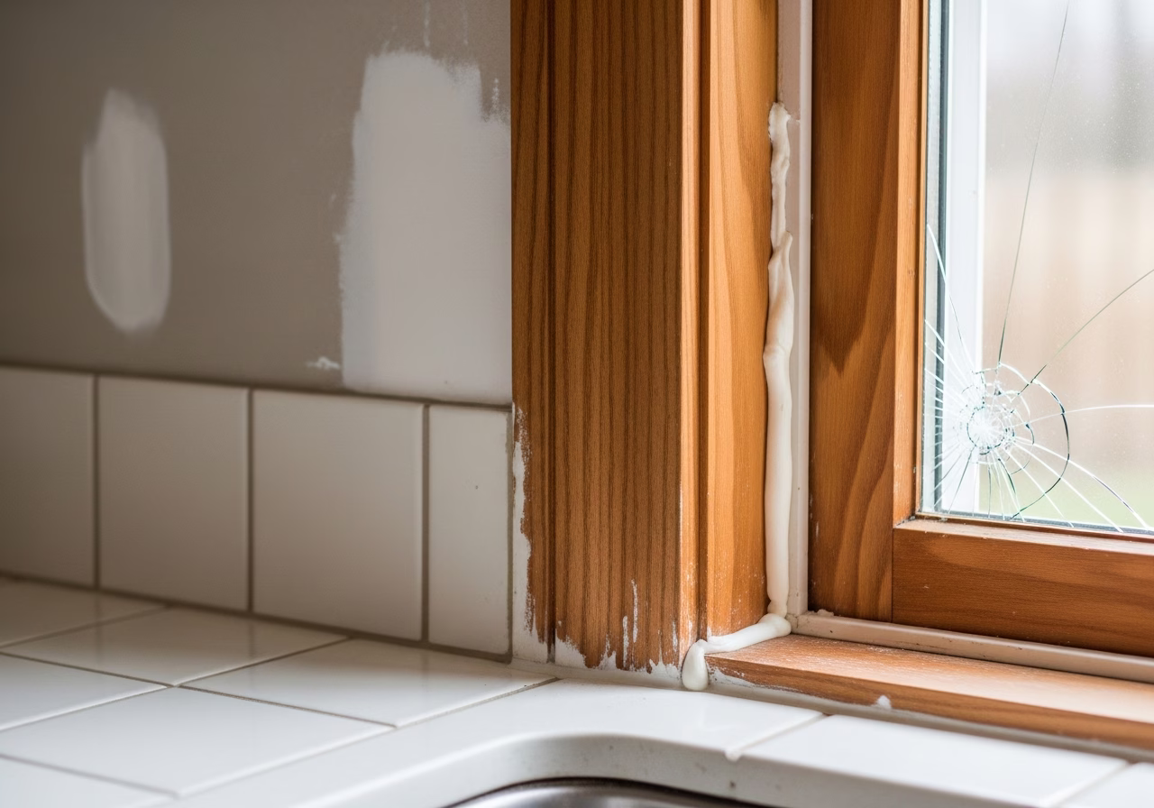 Close-up detail of professionally completed small home repairs showing craftsmanship and finish quality