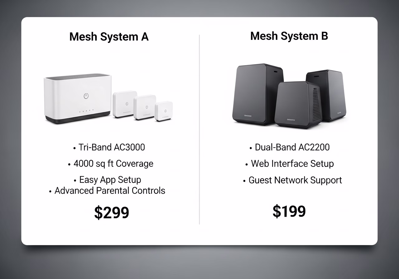 Wi-Fi Mesh Network Installation brand and material comparison