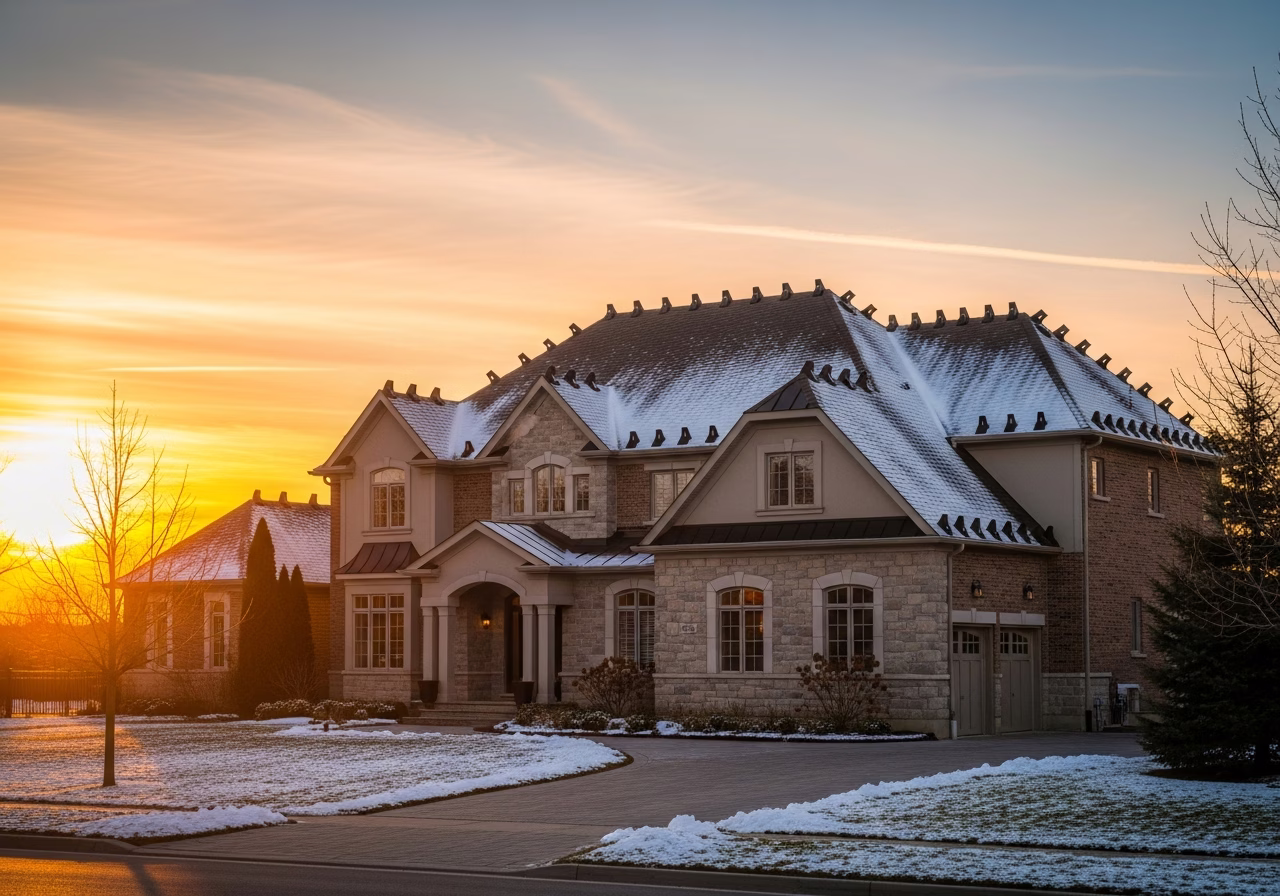 Finished snow guard installation result in a Toronto/GTA home, photographed in natural light