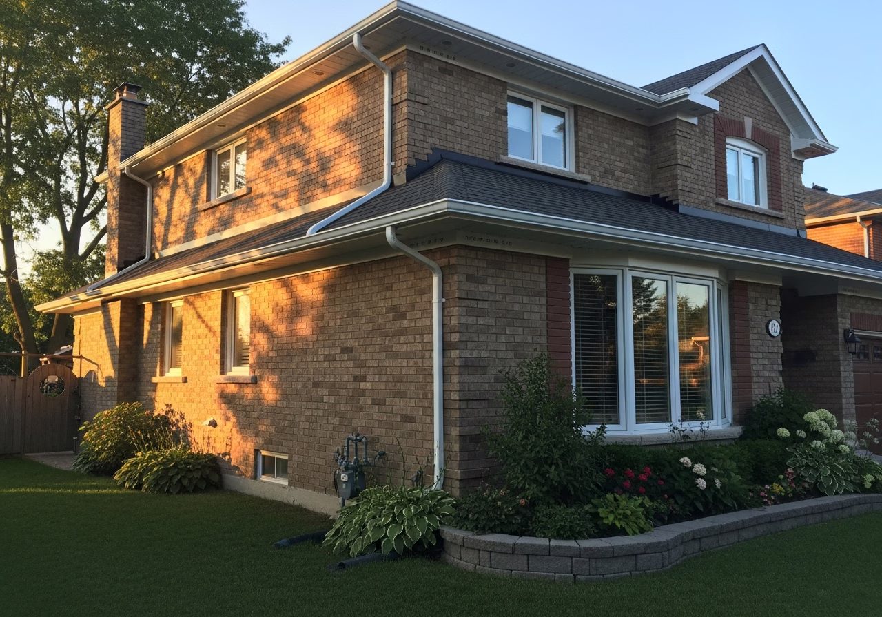 Finished soffit & fascia replacement result in a Toronto/GTA home, photographed in natural light