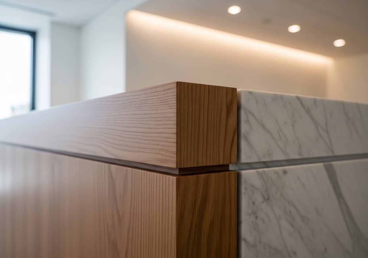 Close-up detail of professionally completed Commercial Office Buildout