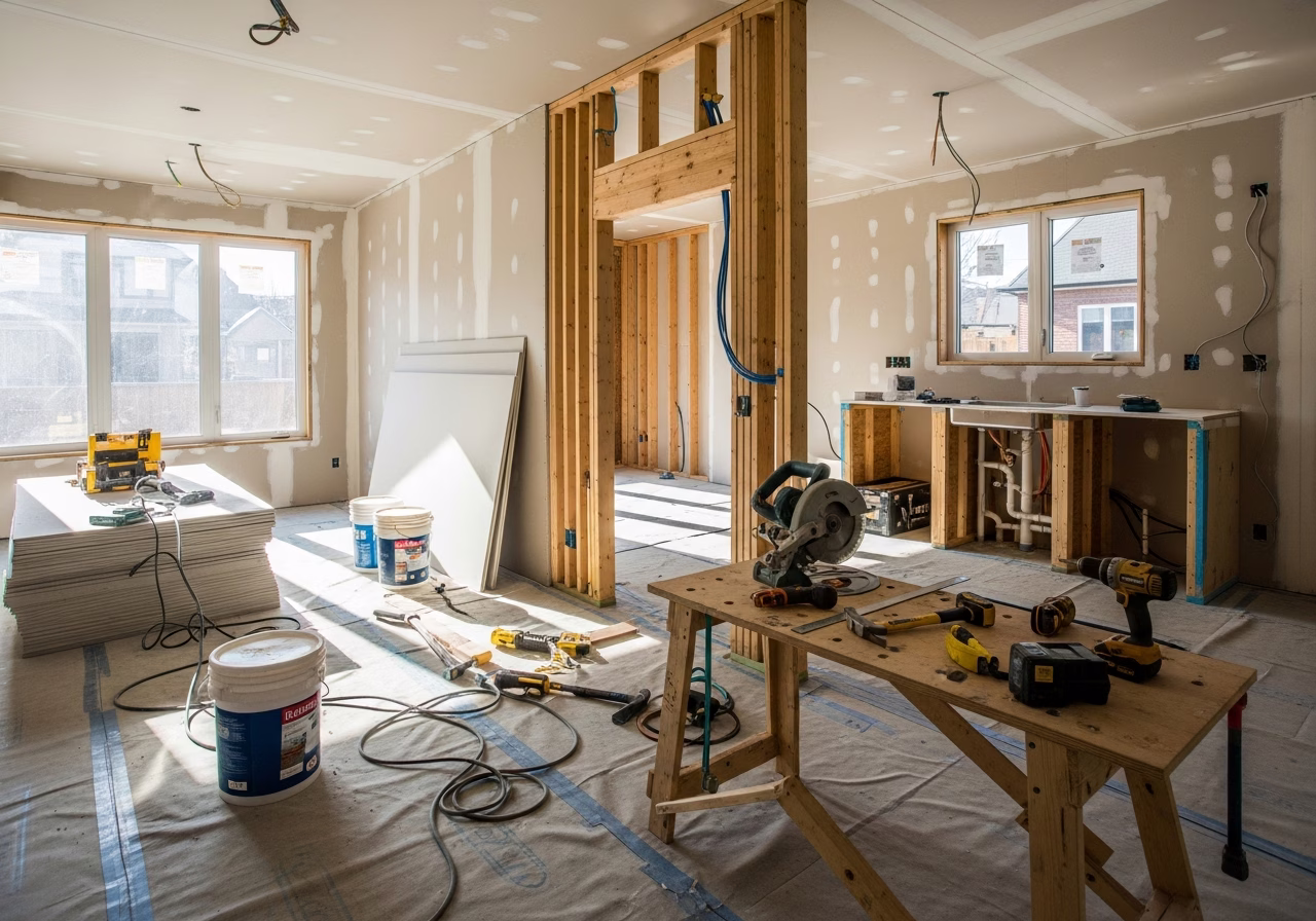 Multigenerational / In-Law Suite tools and materials staged in Toronto home