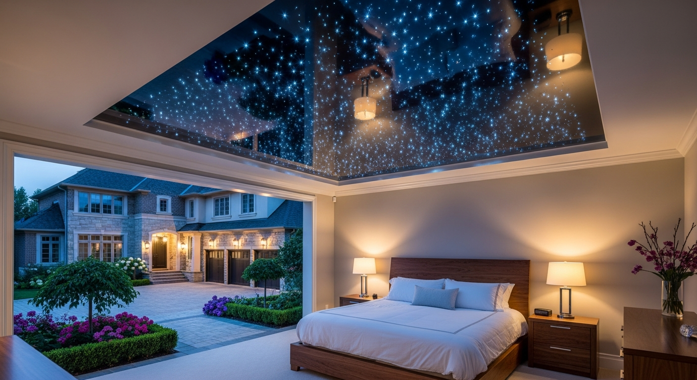 Recently completed star sky ceiling installation renovation in a Richmond Hill home
