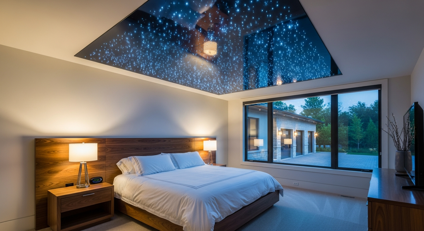 Star Sky Ceiling Installation portfolio close-up from a Vaughan renovation by RenoHouse