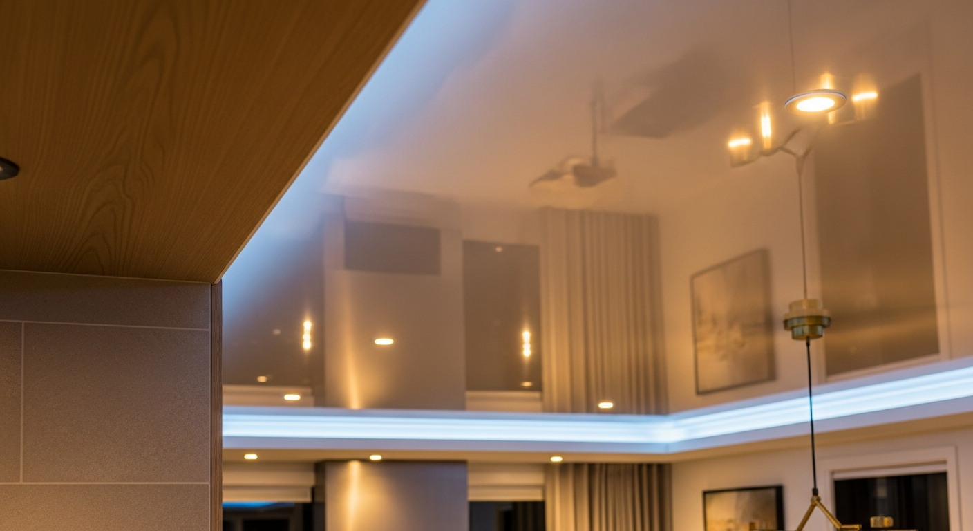 Final result of a stretch ceiling installation project at a Brampton residence
