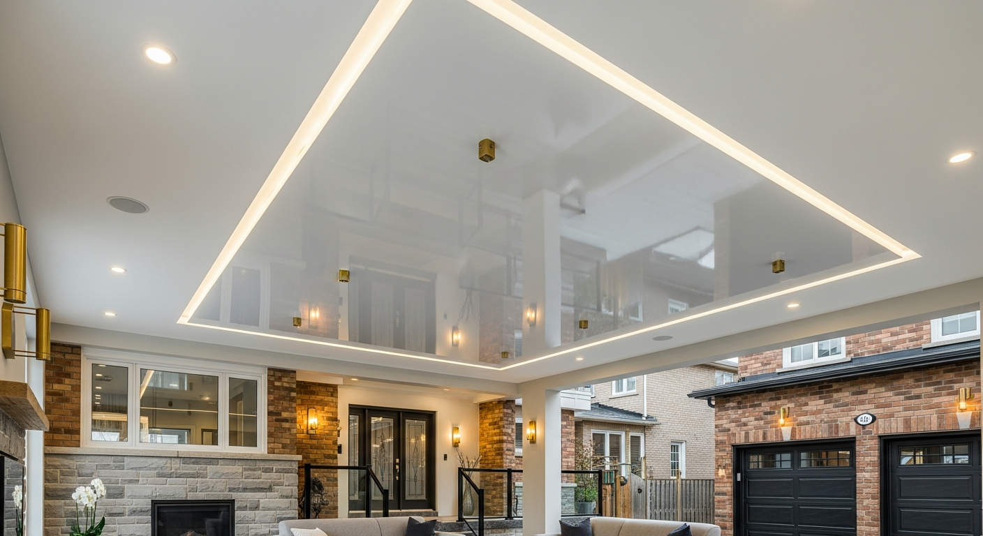 Recent Clarington-area stretch ceiling installation project — professional finish detail