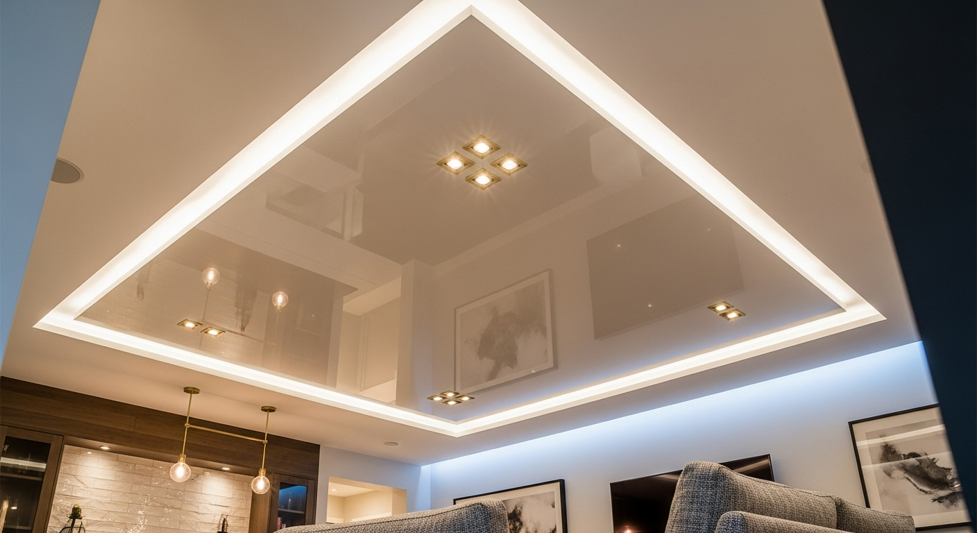 Professional stretch ceiling installation project completed by RenoHouse in Oakville — quality workmanship guaranteed