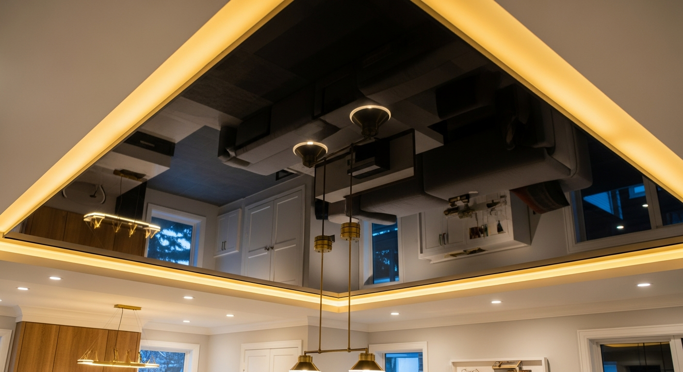 Recent Whitby-area stretch ceiling installation project — professional finish detail