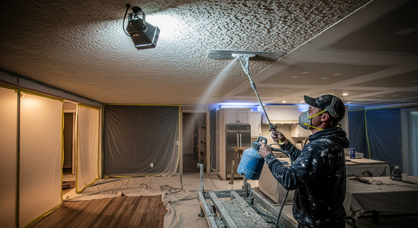 Recently completed stucco & stipple ceiling renovation in a Georgina home