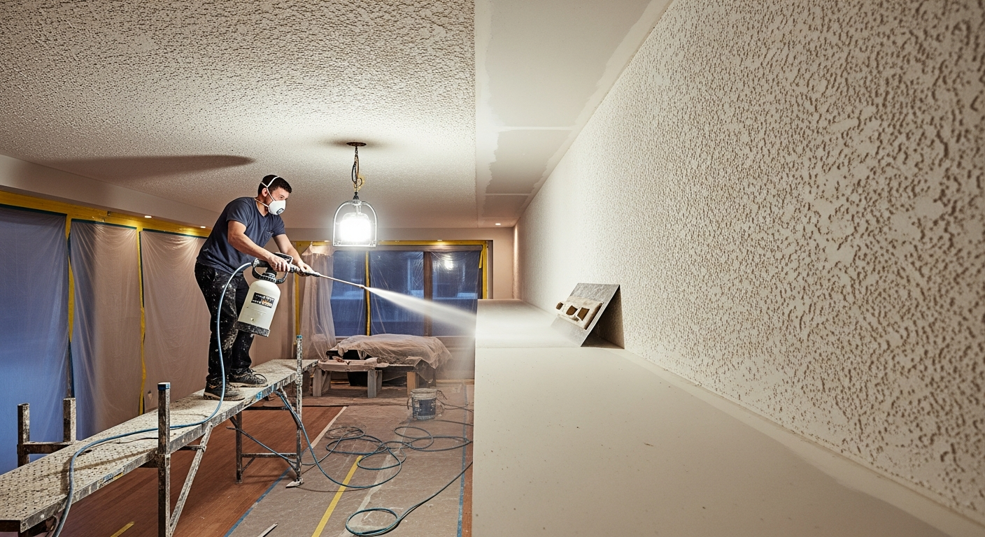 Recently completed stucco & stipple ceiling renovation in a Newmarket home