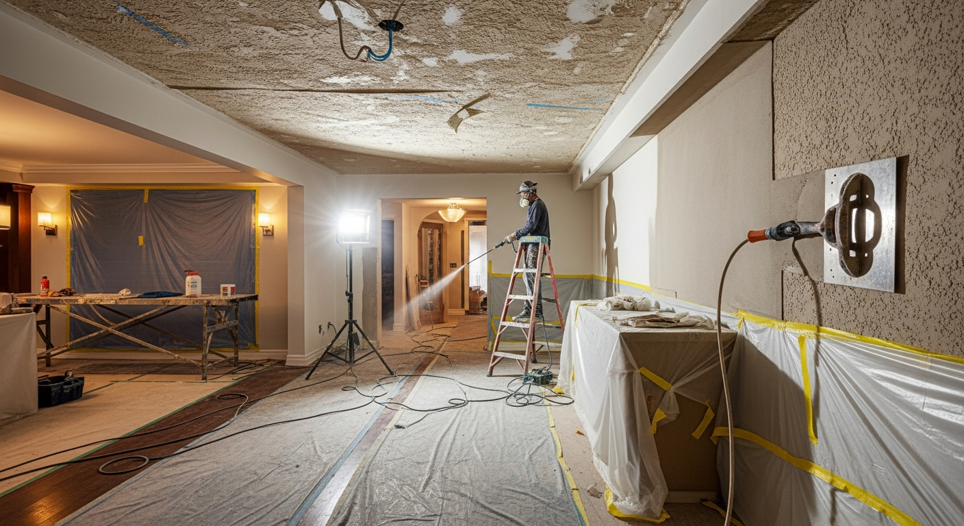 Final result of a stucco & stipple ceiling project at a Pickering residence
