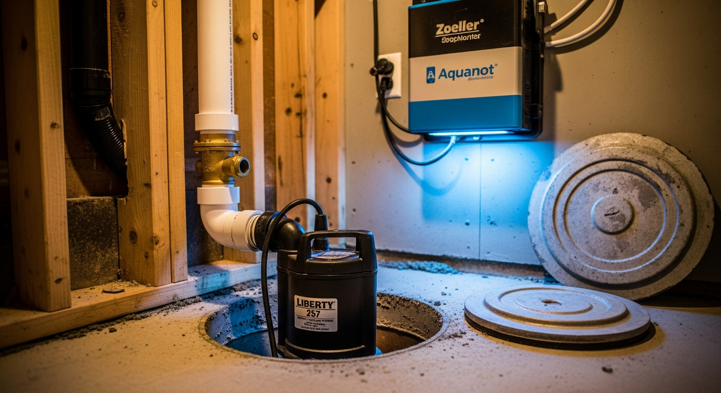 Sump Pump Installation portfolio close-up from a Markham renovation by RenoHouse
