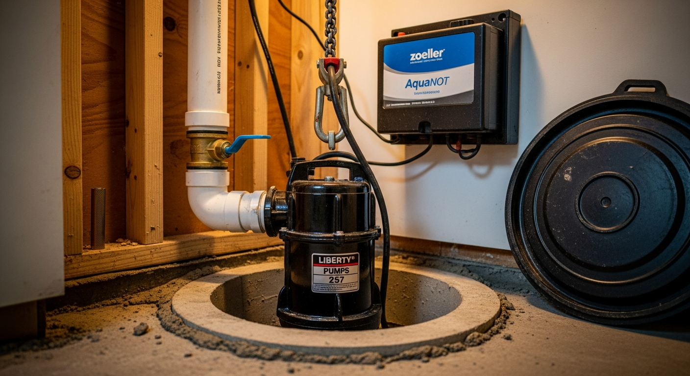 Sump Pump Installation portfolio close-up from a Scarborough renovation by RenoHouse