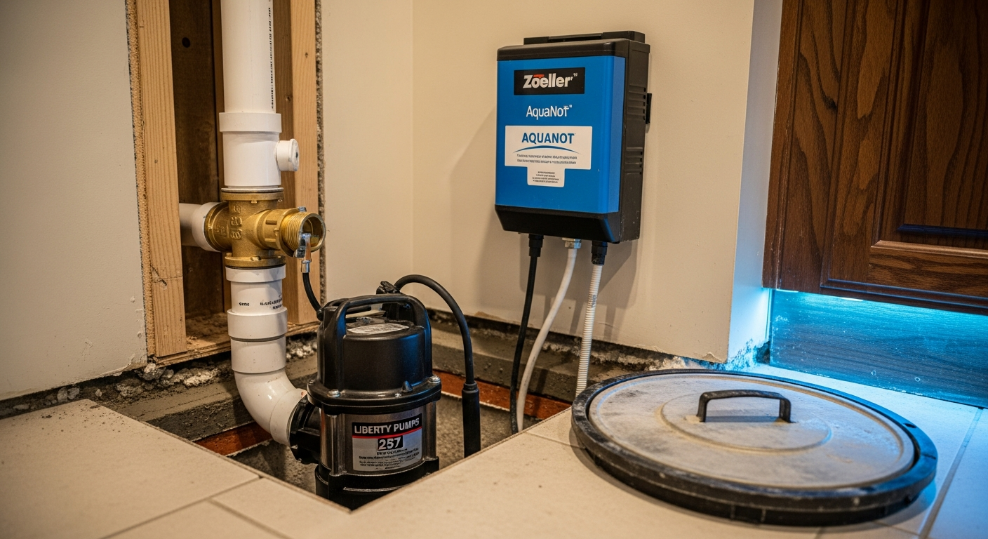 Completed sump pump installation work showcasing finishing details in Stouffville