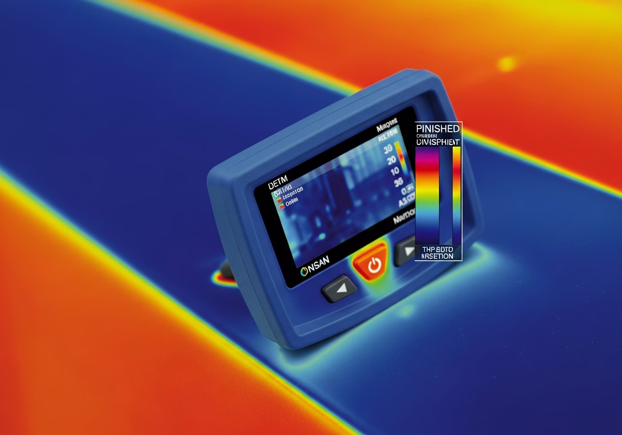 Close-up detail of professionally completed thermal imaging inspection showing craftsmanship and finish quality