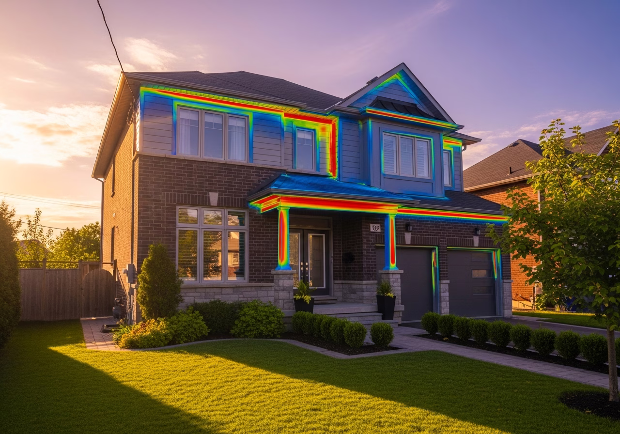 Finished thermal imaging inspection result in a Toronto/GTA home, photographed in natural light