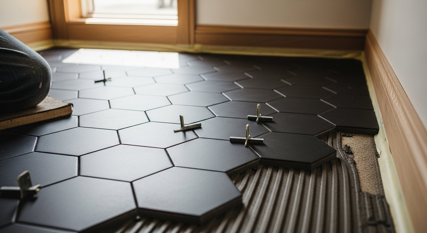 Professional tile flooring installation project completed by RenoHouse in Oshawa — quality workmanship guaranteed