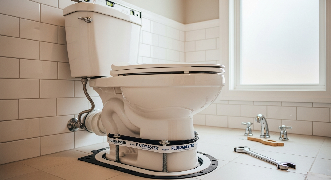 Editorial detail of a Aurora toilet repair & installation install — visible quality finish