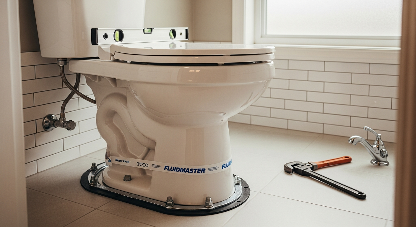 Editorial detail of a East Gwillimbury toilet repair & installation install — visible quality finish