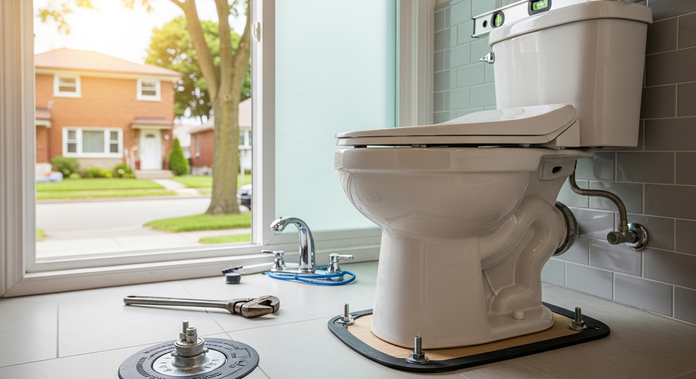 Recent Oshawa-area toilet repair & installation project — professional finish detail