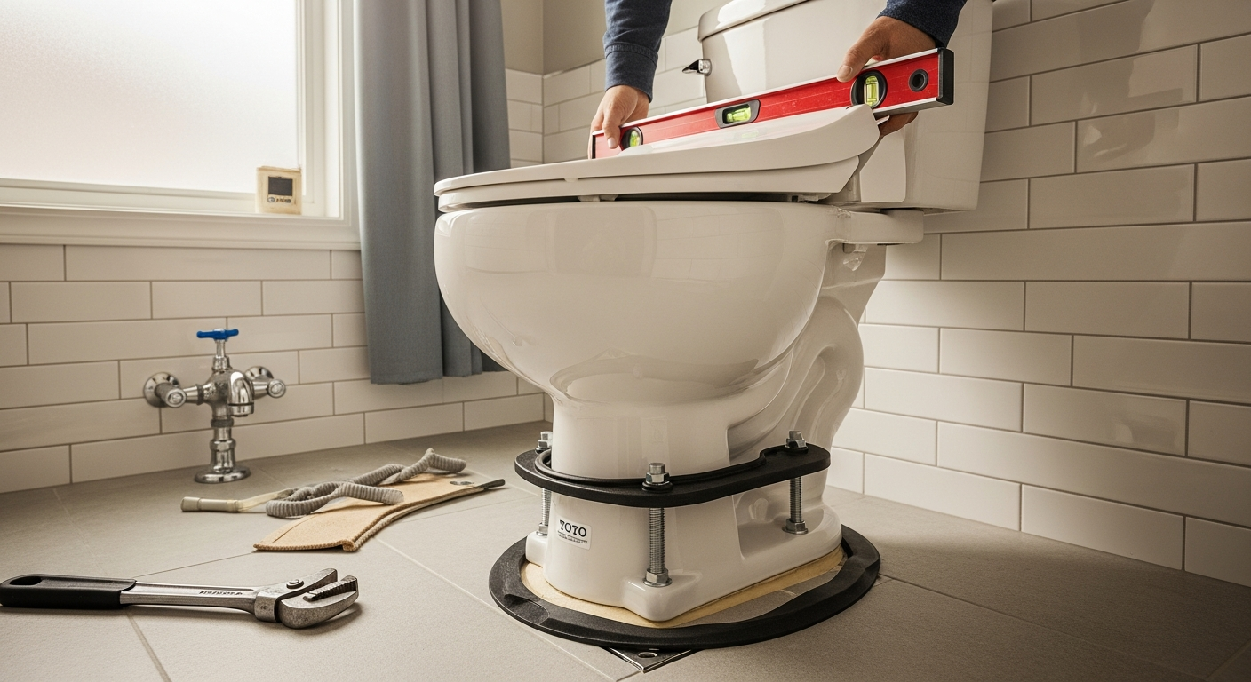 Editorial detail of a Pickering toilet repair & installation install — visible quality finish
