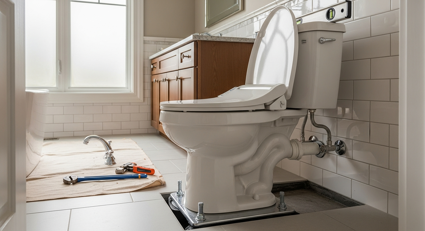 Professional toilet repair & installation project completed by RenoHouse in Richmond Hill — quality workmanship guaranteed