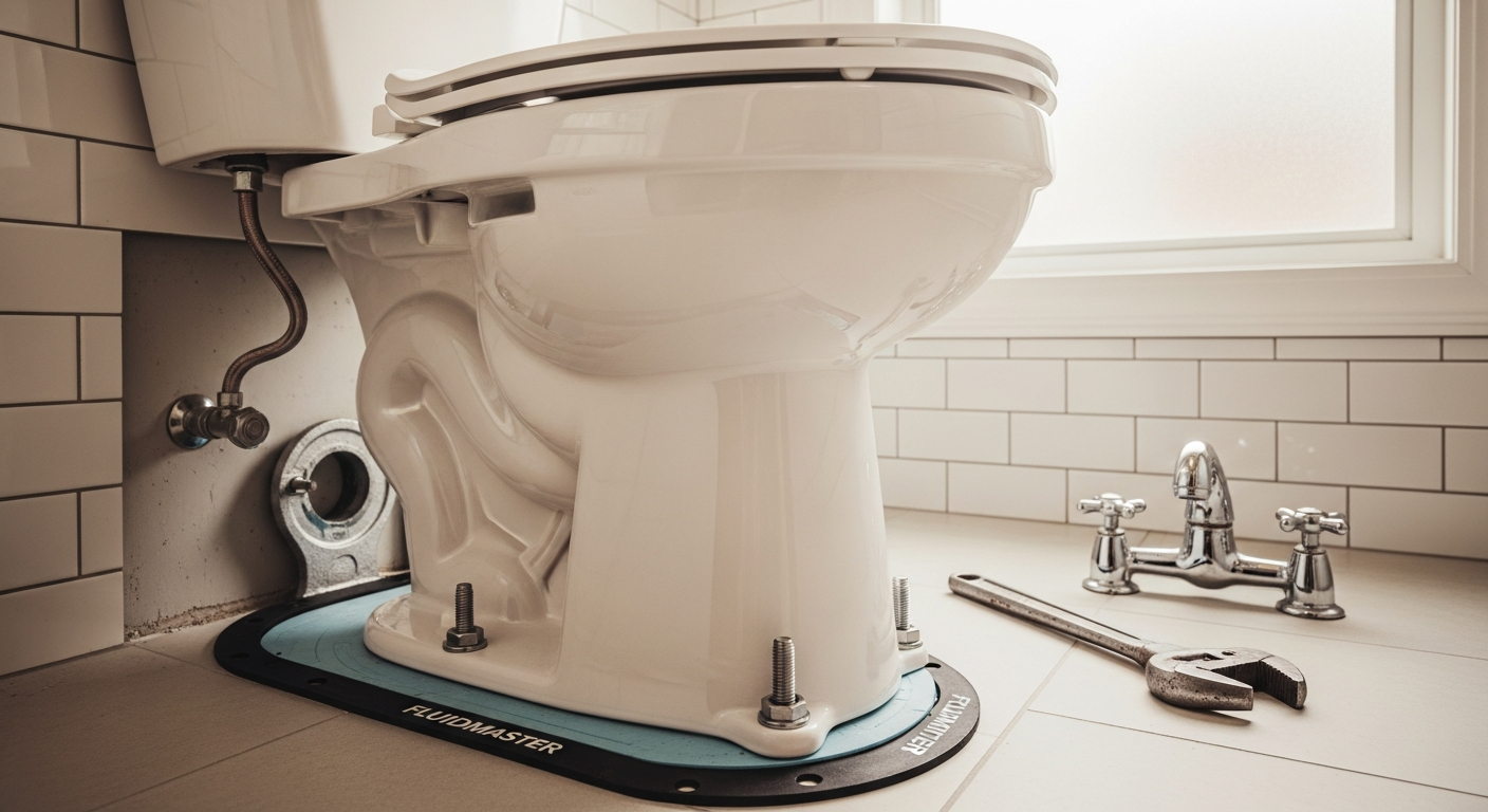 Detail view of a toilet repair & installation job finished in Uxbridge — expert craftsmanship