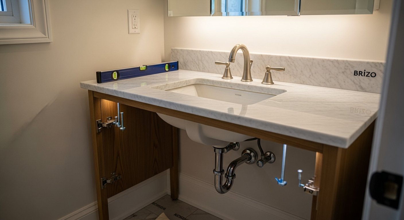 Aurora vanity installation & replacement portfolio sample โ finished by licensed RenoHouse crew