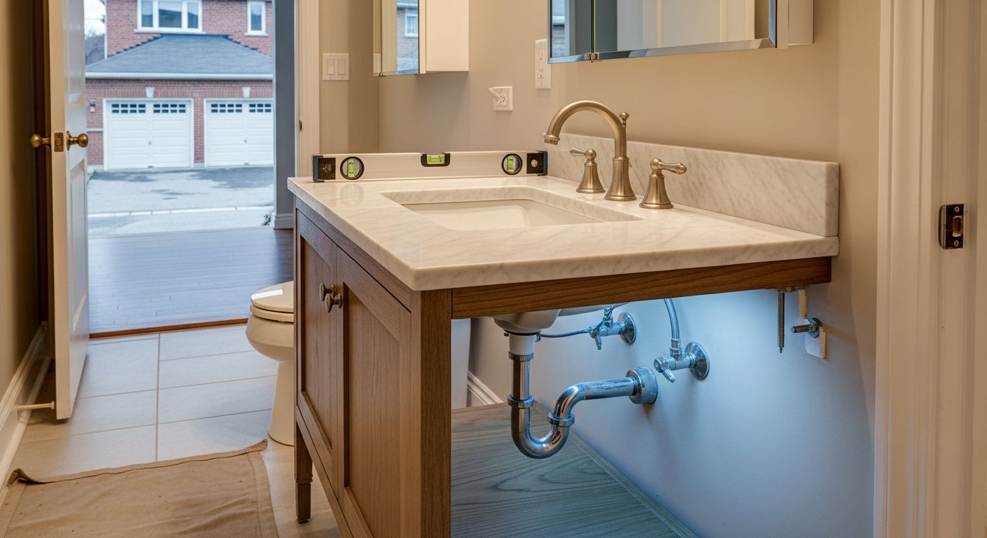 Recent Newmarket-area vanity installation & replacement project — professional finish detail
