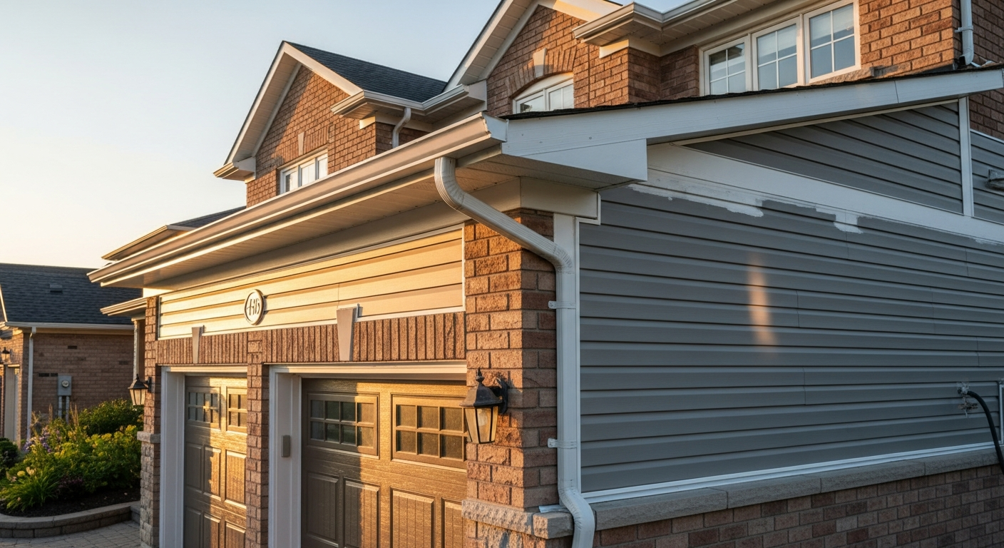 Editorial detail of a Ajax vinyl siding installation install โ visible quality finish