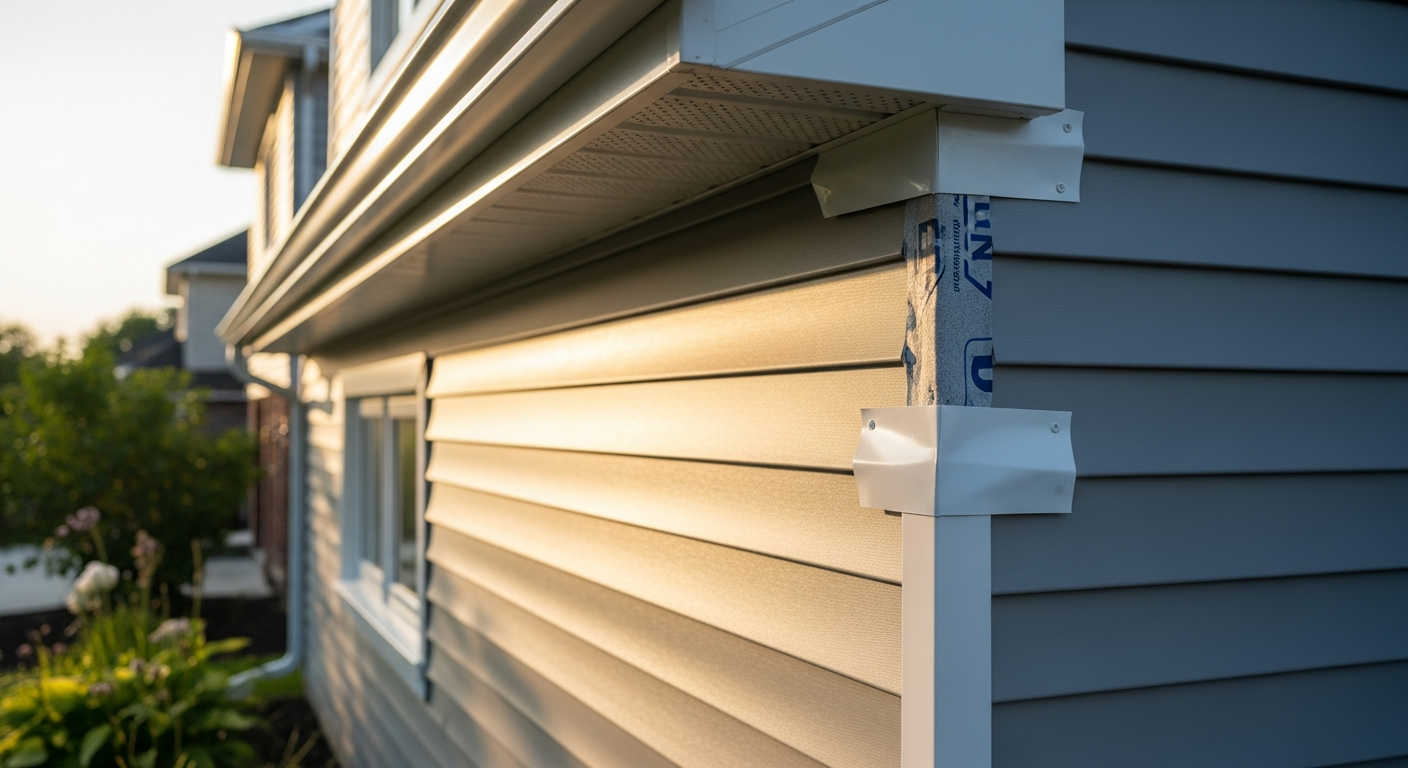 Final result of a vinyl siding installation project at a Brampton residence