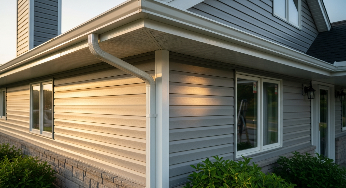 Editorial detail of a East Gwillimbury vinyl siding installation install — visible quality finish